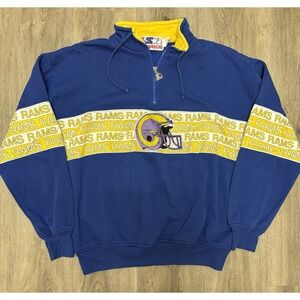 Vintage 90s Starter Los Angeles Rams Quarter Zip Pullover Men's XL